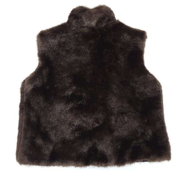 Faux Fur Vest Brown Zipper Front S / M Outerwear Lined Boho Cejon Accessories - Picture 3 of 11